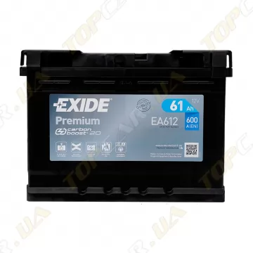 Акумулятор Exide Premium 61Ah R+ 600A низькобазовий