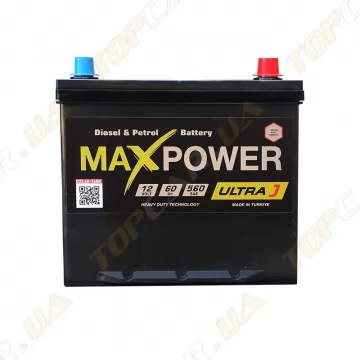 Автомобільний акумулятор MaxPower 60Ah JR+ 560A Ultra